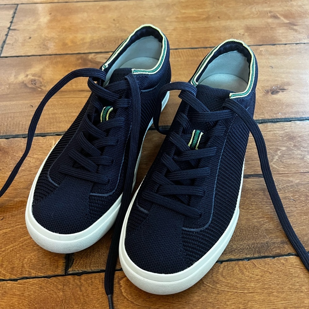Rothy’s Shoes Model 038 The Lace Up Sneaker Navy Size 7 Limited Edition